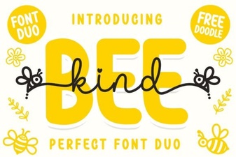 Bee Kind Font Duo: Design & Creative Projects